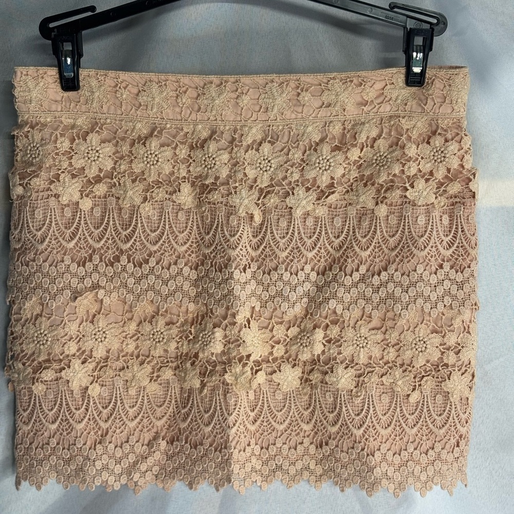 American Eagle Outfitters Lace Mini Skirt in Tan